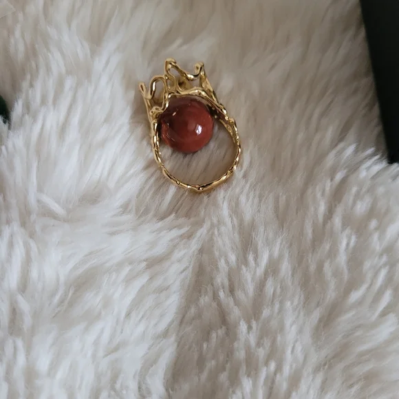 💐SOLD ❤️ K18 Japan gold ring with 8 natural stones💐 - Picture 7 of 12